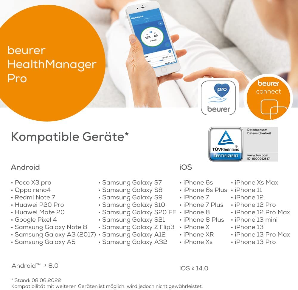 Beurer FT 95 Bluetooth, kontaktloses Infrarot-Fieberthermometer mit innovativer App-Vernetzung mit App-Vernetzung Single