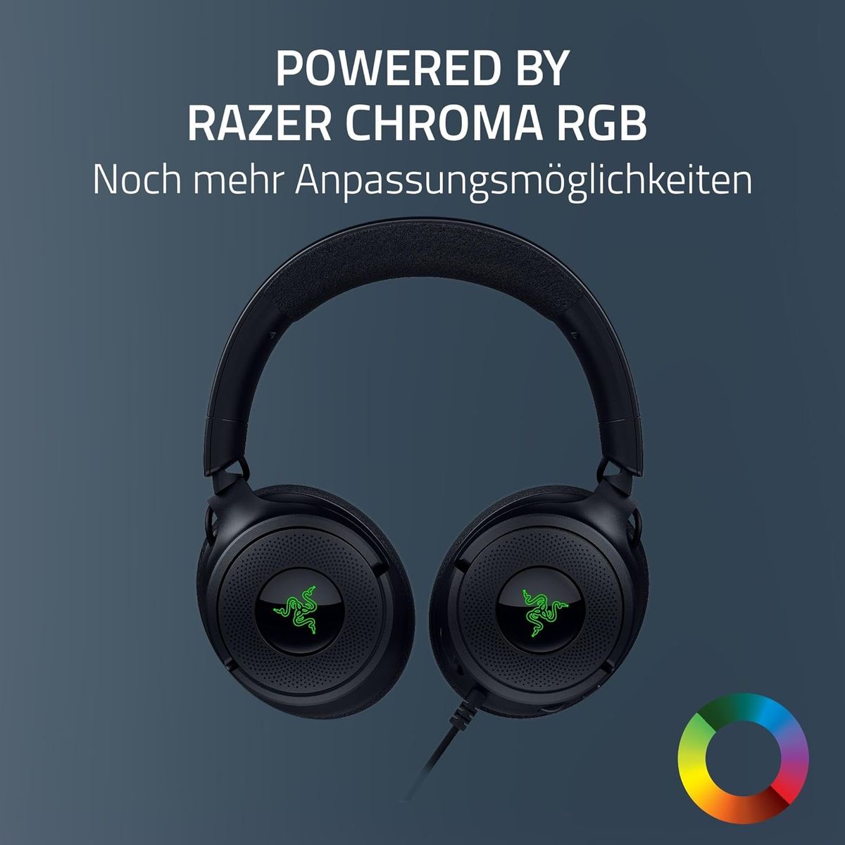 Razer Kraken V4 X - Kabelgebundenes PC-Gaming-Headset (Triforce 40-mm-Treiber, einziehbares Nierenmikrofon, 7.1-Surround-Sound, Chroma RGB, für PC - Konsolen & Mobiltelefone über USB-C) Schwarz