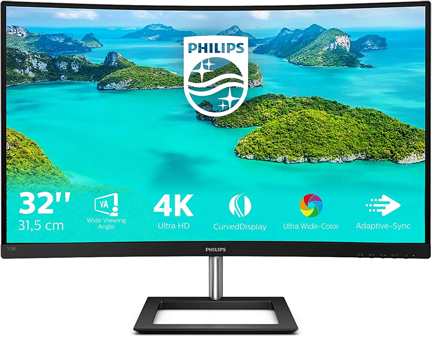 Philips E-Line 32" Curved Gaming Monitor SVA 60 Hz 4ms UHD 3840x2160 HDMI DisplayPort AdaptiveSync