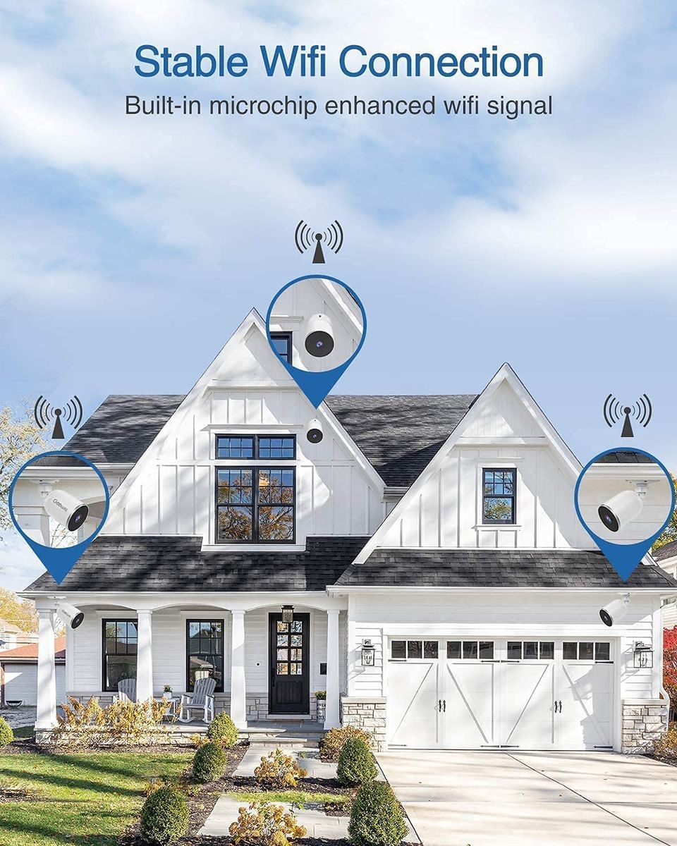 Goowls Outdoor Security Camera CCTV 1080P Wi-Fi Smart Night Vision 2-Way Audio