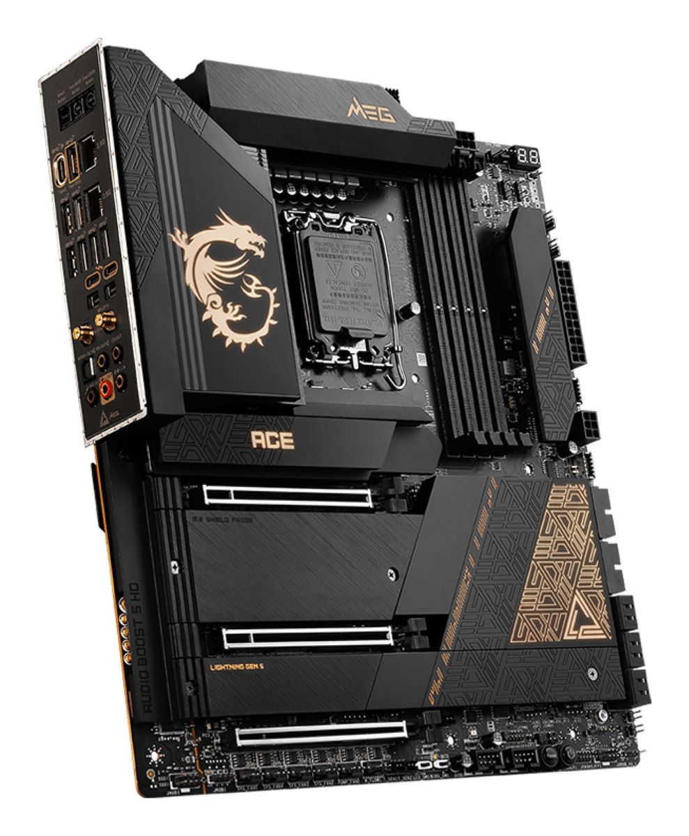 MSI MEG Z790 ACE Mainboard, Intel Z790 Chipsatz, LGA 1700, DDR5, 4x DIMM 128GB, 4x M.2, Wi‑Fi 6 & Bluetooth 5.3, 2.5GbE, HDMI 2.1, ATX