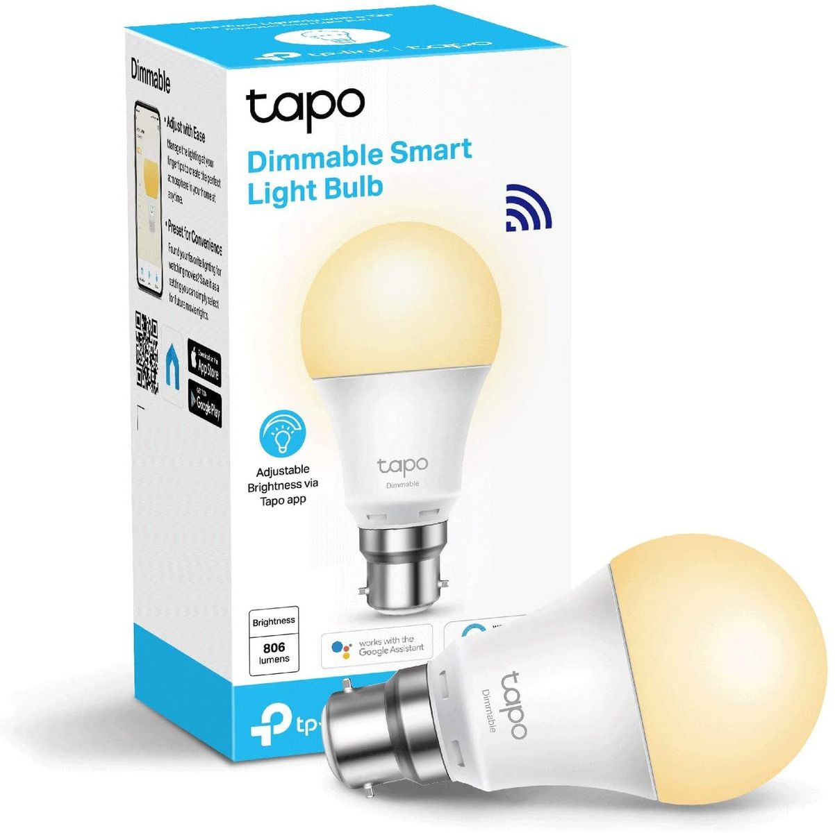 TP-Link Tapo Smart Bulb Wi-Fi Smart Switch B22 8.7W Compatible with Alexa