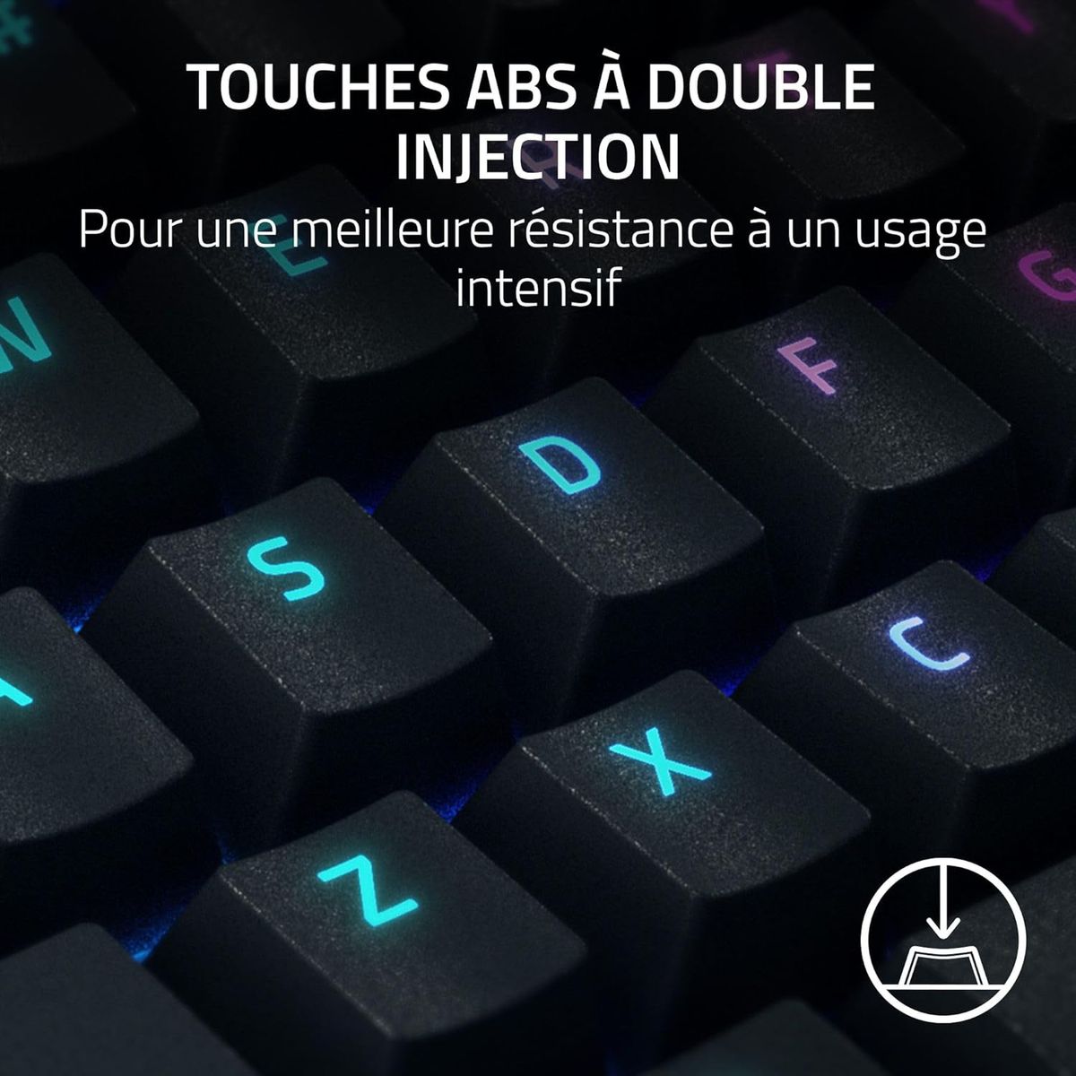 Razer BlackWidow V4 X (Switches Verts) - Clavier gaming mu00e9canique avec Razer Chroma RGB (6 touches macros du00e9diu00e9es, Touches ABS u00e0 double injection) - (FRA Layout - AZERTY)