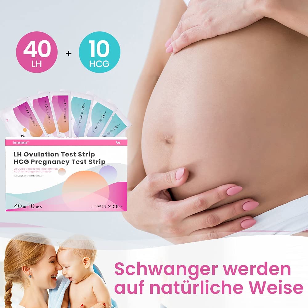 Femometer 40 ovulation test + 10 pregnancy test 25 miu/ml optimal sensitivity (lh40&hcg10)