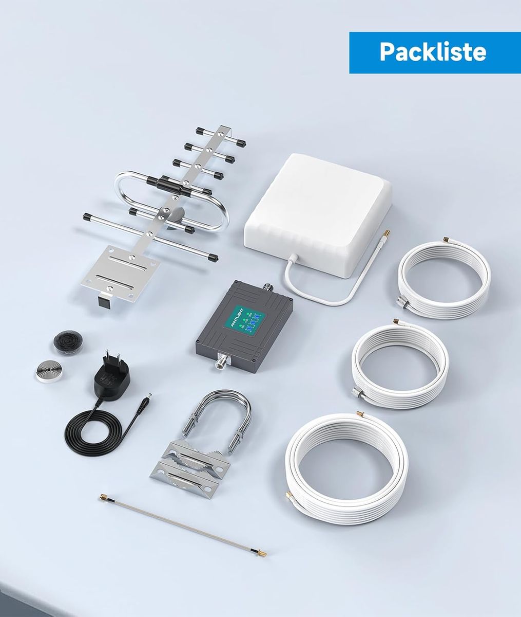 Anntlent N30-PL Handy-Signalverstärker, LTE Repeater 4G/3G, GSM Band 20/8/1, Mobilfunkverstärker für Sprachanrufe & Daten, 70 dB, EU