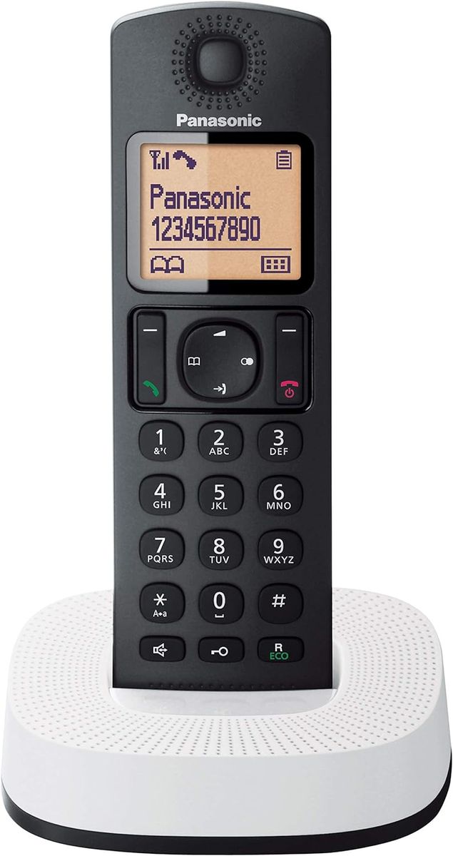 Panasonic KX-TGC310 Schnurlostelefon (LCD, Anruf-Erkennung, Gesprächszeit 16 h, Ortung, 50 Nummern, Anrufsperre, ECO-Modus, Geräuschreduzierung), Schwarz und Weiß