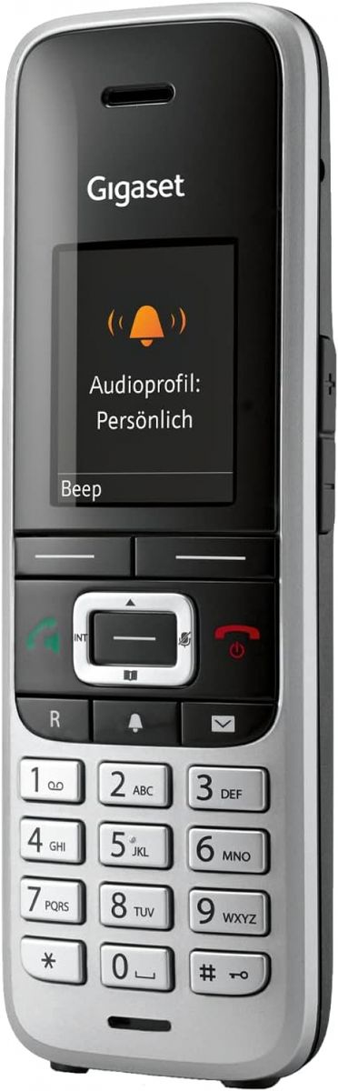 Gigaset PREMIUM 100HX - DECT-Mobilteil mit Ladeschale - Schnurloses Telefon erweiterung für Router und DECT-Basis – Fritzbox-kompatibel - Datensynchronisation per USB, top Akustik, platin-schwarz 100HX Zusatz Mobilteil