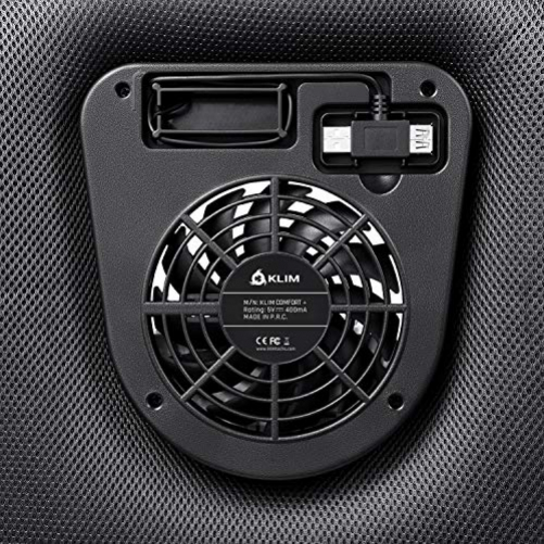 KLIM Comfort + Laptop-Kühler + Schütze Dich und Deinen Laptop vor Überhitzung + NEU 2020 + Hochwertiges leises Kühlkissen 10" - 15,6" + Stabil auf Deinem Schoß + leiser Ventilator