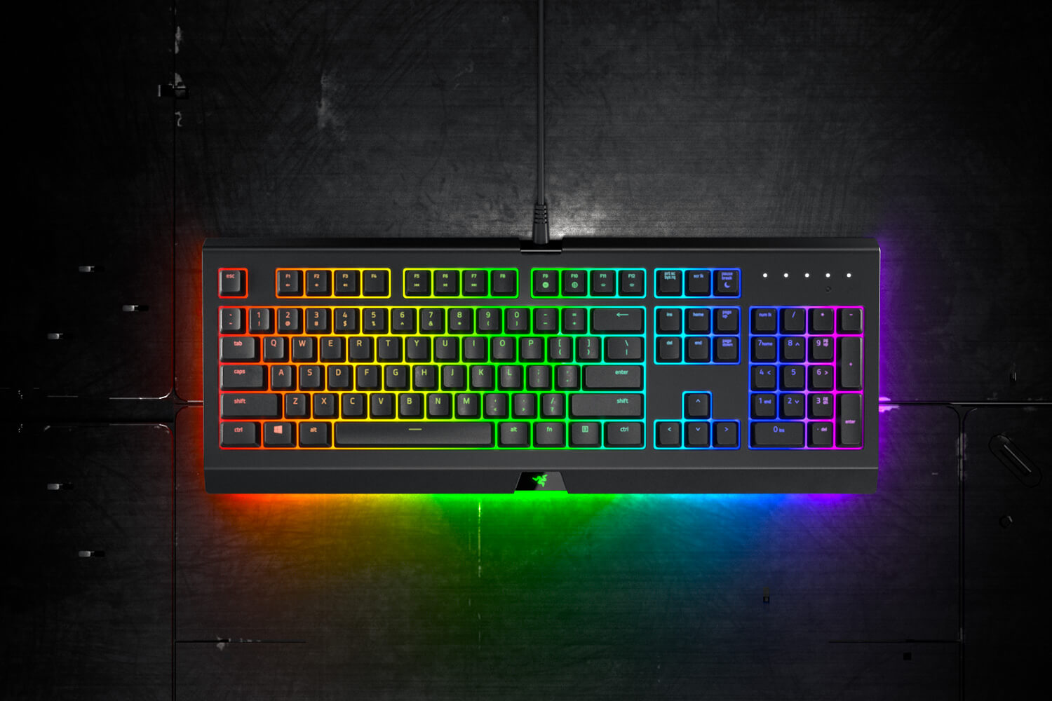Razer Cynosa Chroma Pro Gaming Keyboard Membrane RGB Underglow USA Layout QWERTY ISO
