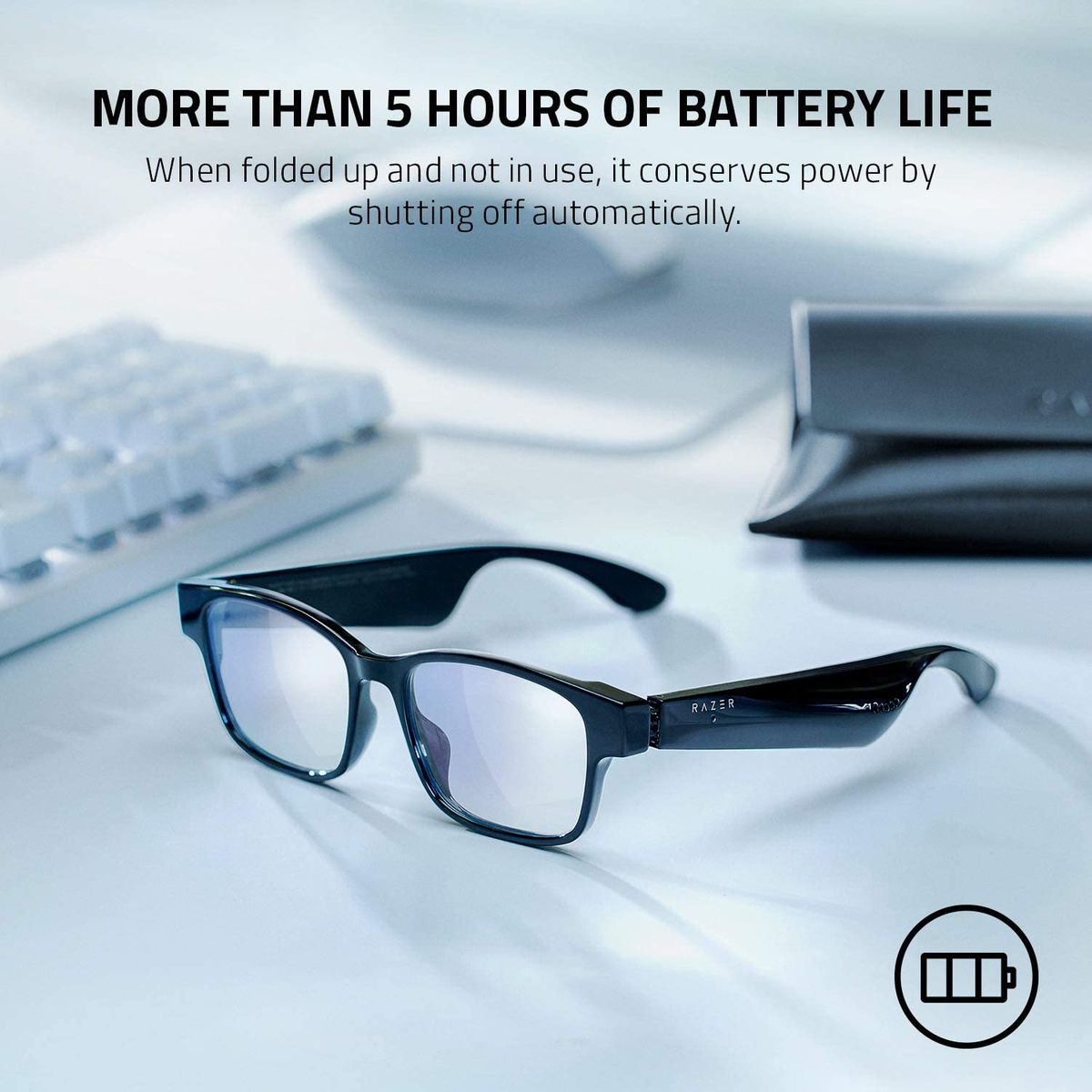 Razer Anzu Smart Glasses Rectangle Audio Blue Light & Sun Protection Filter SM