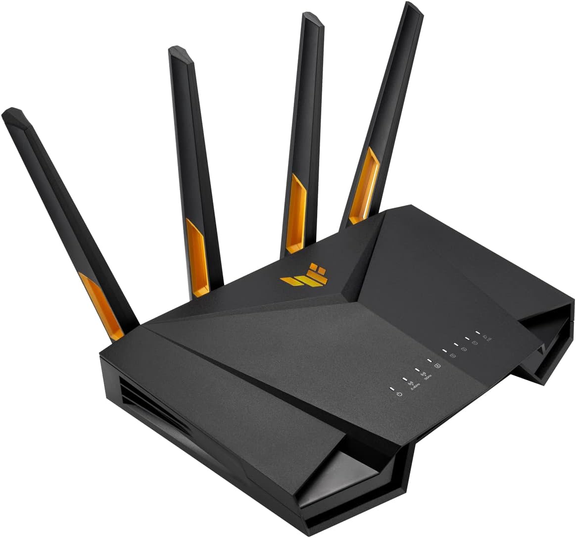 ASUS TUF Gaming AX4200 Dual Band WiFi 6 Gaming kombinierbarer Router (Tethering als 4G und 5G Router-Ersatz, WiFi 6, bis zu 4200 Mbit/s, Mobile Game Mode, 2,5Gbit/s Port, AiMesh, AiProtection Pro) TUF WiFi6 4.200 Mbit/s
