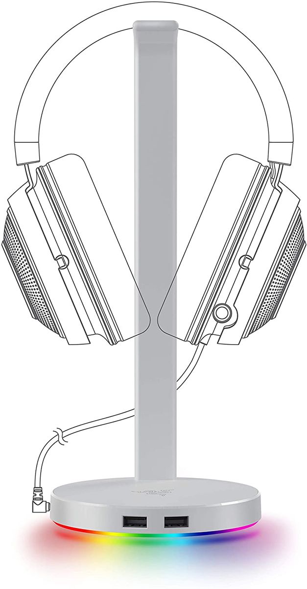 Razer Base Station V2 Chroma Headset Stand USB Hub RGB Lighting weiß