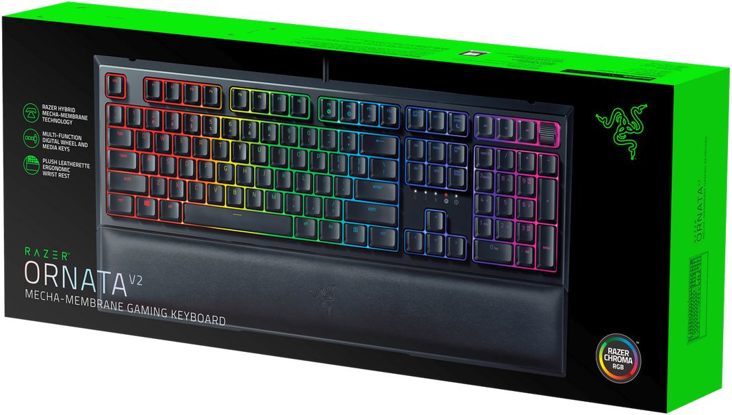 Razer Ornata V2 Gaming Keyboard Mecha-Membrane Switches Chroma RGB DE-Layout