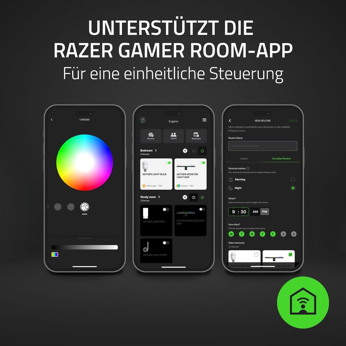 Razer Aether Standing Light Bars - RGB LED-Lichtleisten für Gamer mit USB-C Anschluss (40cm x 3,2cm, Chroma RGB, Kompatible mit Matter, Google und Alexa, Individuell einstellbar) Schwarz