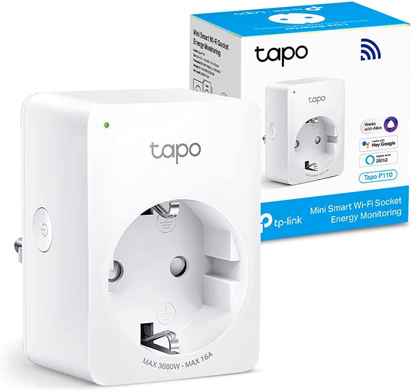 TP-Link Tapo Smart WiFi outlet Tapo P110 with energy consumption control, smart home Alexa outlet, works with Alexa, Google Home, voice control, remote access, no hub needed, mini