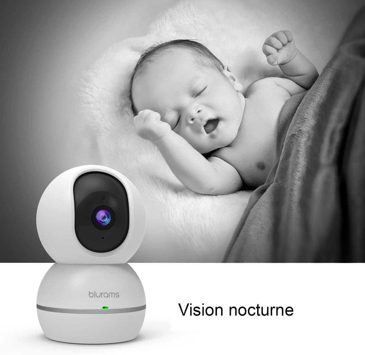 blurams - S15F – Dome-Kamera 1080P Snowman – motorisierte Innenkamera, kompatibel mit Alexa Amazon