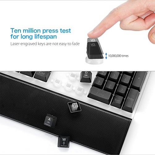 [7 LED backlits 10 Millionen Clicks] Gaming Tastatur VicTsing programmierbar Mechanische Feel Gaming Tastatur mit programmierbare Tasten und Multimedia Funktion Schlüssel für Gamer & typists