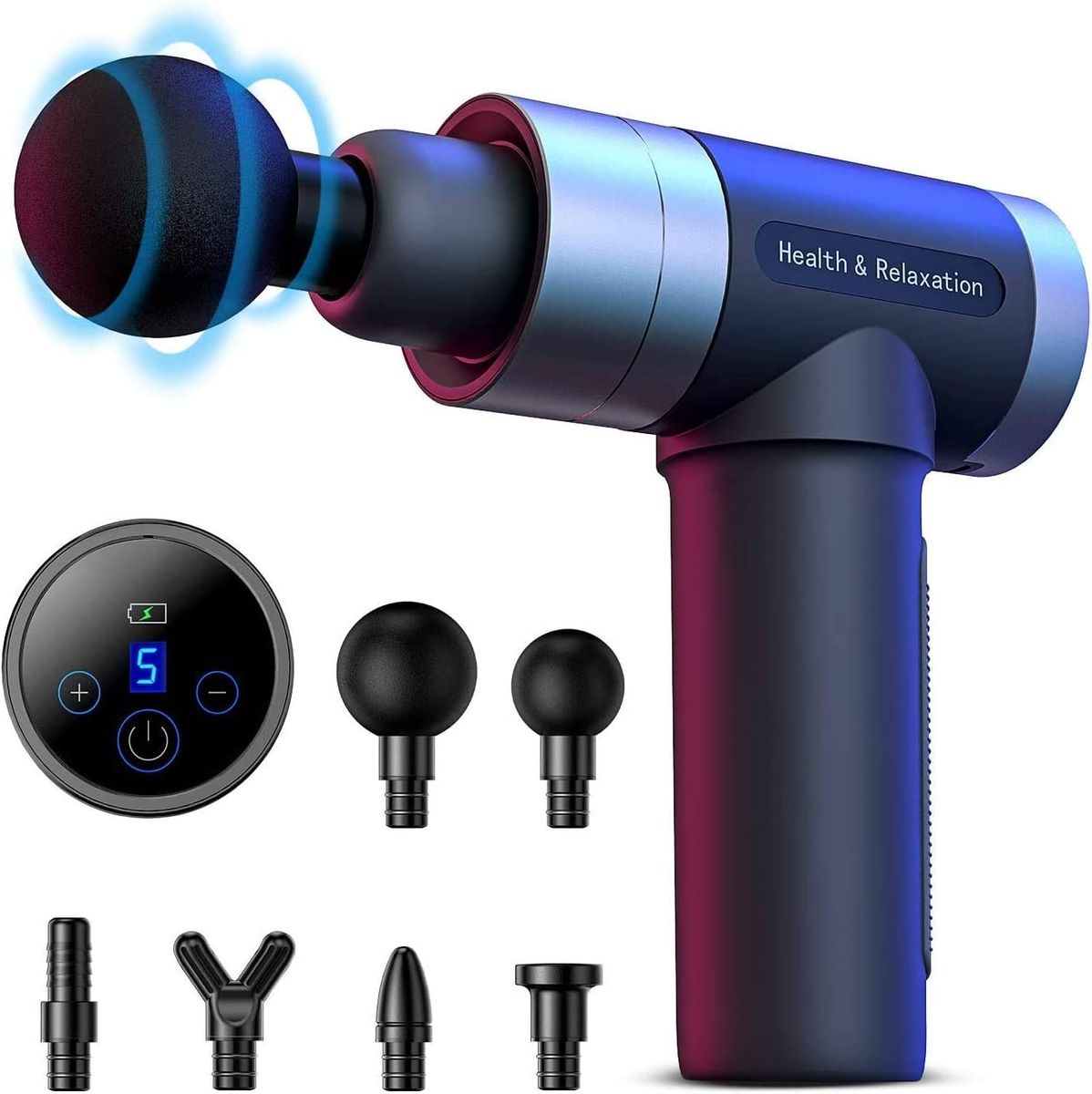 MILcea Massagepistole Tiefen massagegerät LED-Anzeige-Touchscreen elektrisches Handmassagegerät Massage Gun 6 Massageköpfen 5 Geschwindigkeiten