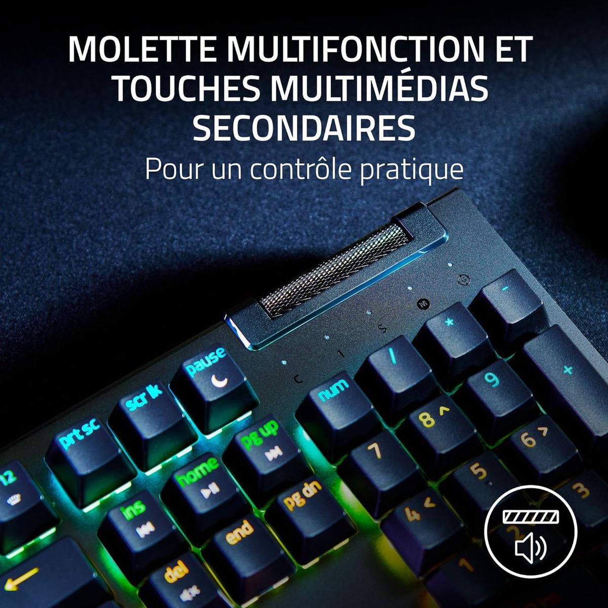 Razer BlackWidow V4 X (Switches Verts) - Clavier gaming mu00e9canique avec Razer Chroma RGB (6 touches macros du00e9diu00e9es, Touches ABS u00e0 double injection) - (FRA Layout - AZERTY)