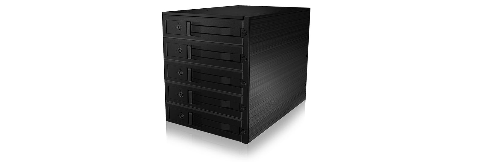 ICY BOX removable backplane for hard disks, 5x 3.5 inch in 3x 5.25 inch bay, SATA, fan, metal, black For 5x 3.5 inch