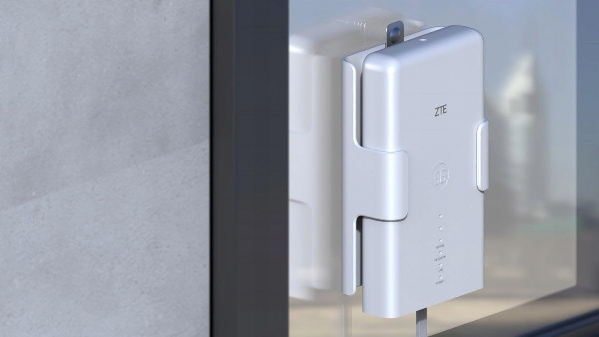 ZTE MC889+T3000 5G Outdoor Router mit Antenne, WiFi 6, Mobilfunk Router, Dualband, wetterfest, weiß
