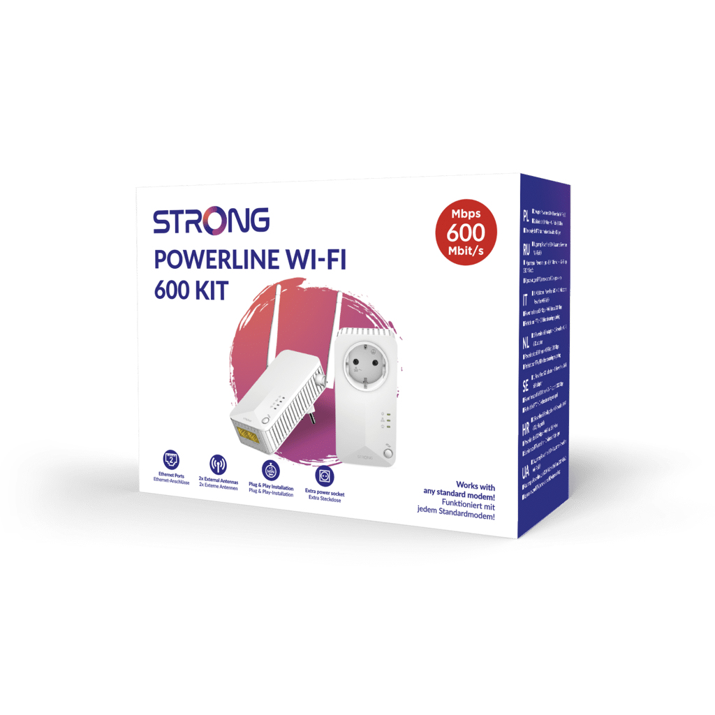 Strong Powerline Wi-Fi 600 Kit 600 Mbit/s Ethernet/LAN WLAN Weiß
