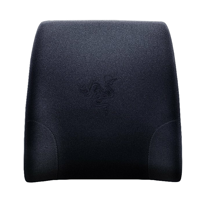 Razer Lumbar Cushion - Ergonomischer Halt für Gaming Stühle mit perfekter Haltung (Ausgeformt für die Lendenlordose, Füllung aus Memory-Schaumstoff, Hülle aus weichem Samt) Schwarz Standard Lumbar Cushion Schwarz/Grün