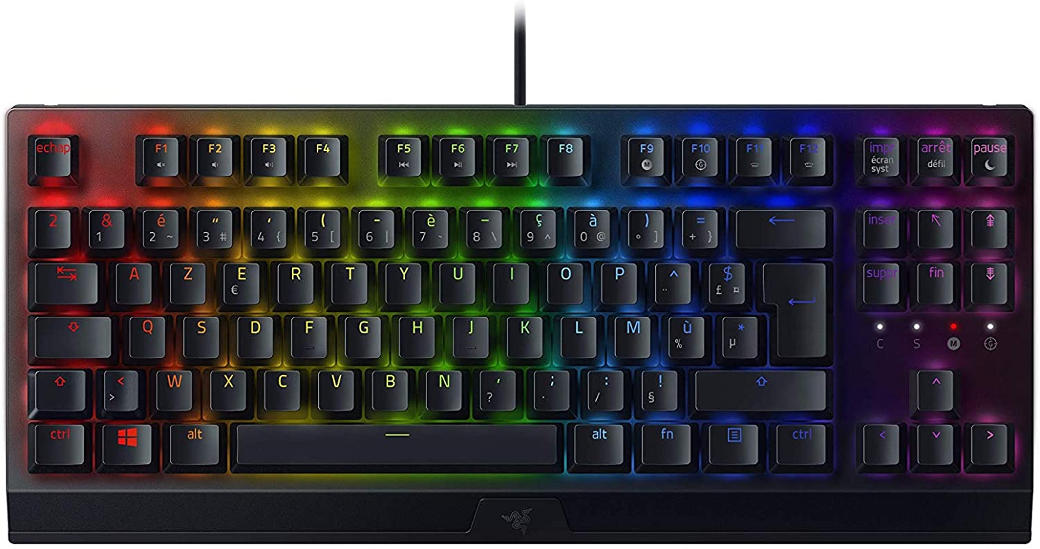 Razer BlackWidow V3 TKL Gaming Keyboard Green Switches Chroma RGB FRA Layout AZERTY