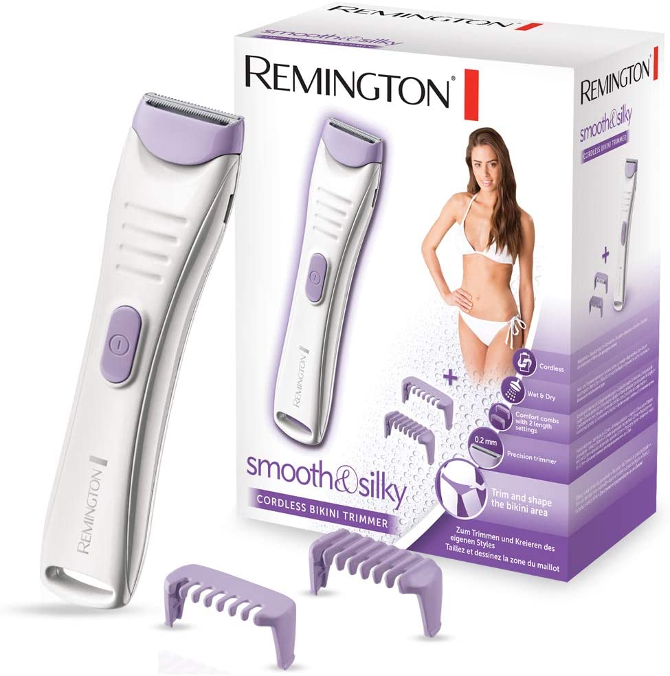 Remington bikini trimmer smooth&silky BKT4000, precision trimmer for an exact cutting, white