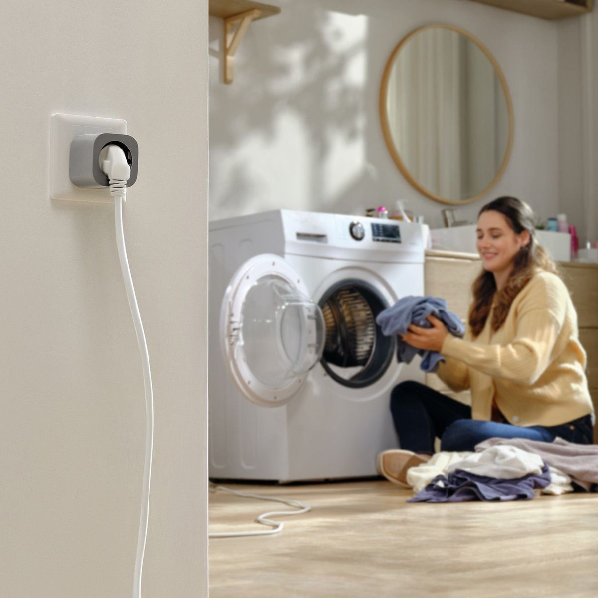EcoFlow Smart Plug, WLAN, Überwachung des Stromverbrauchs & automatische Energiezuweisung, App/Sprachsteuerung, 5011401002, EFA-SmartPlug-EU