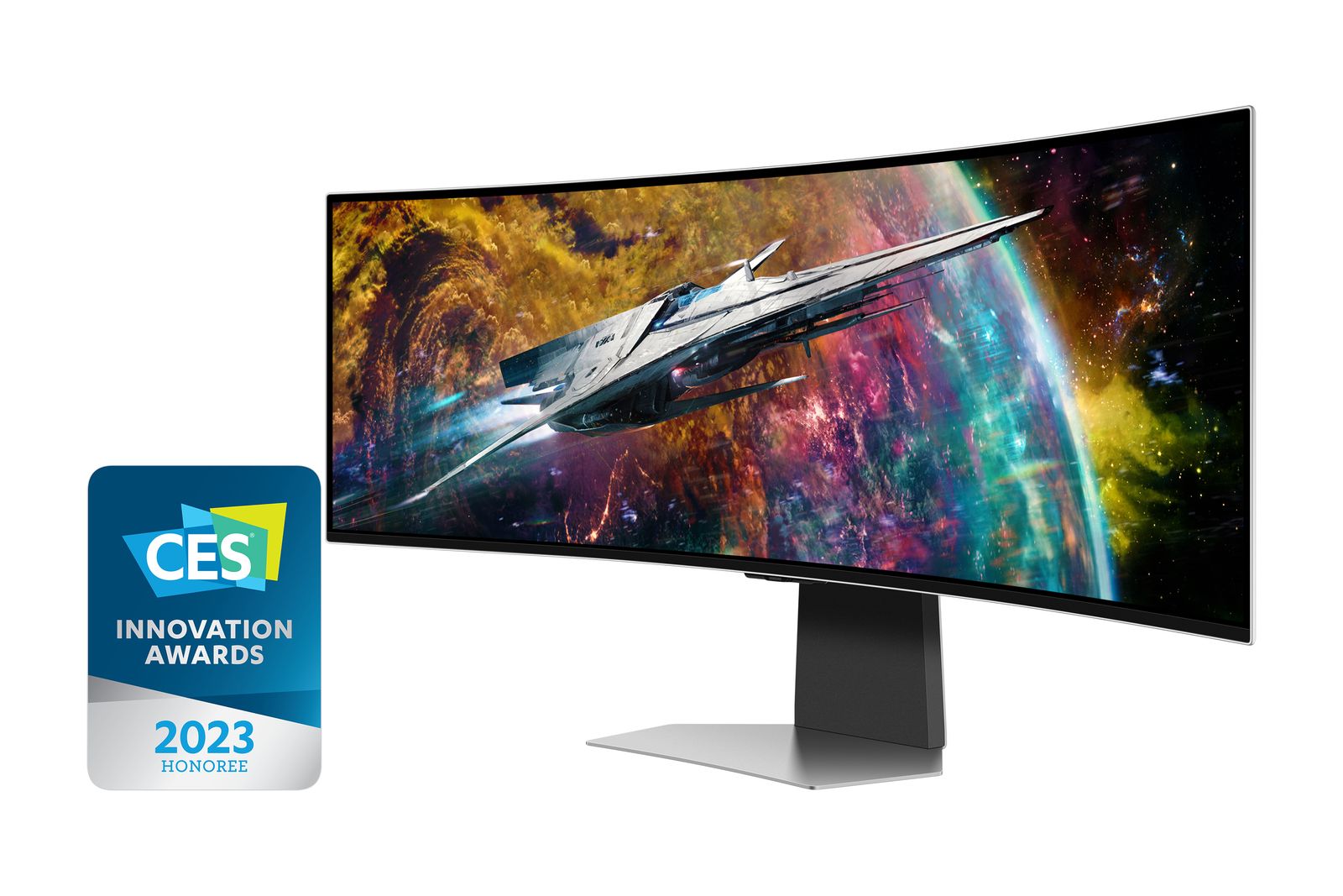 Samsung G95SC Computerbildschirm 124,5 cm (49") 5120 x 1440 Pixel Dual QHD OLED Silber