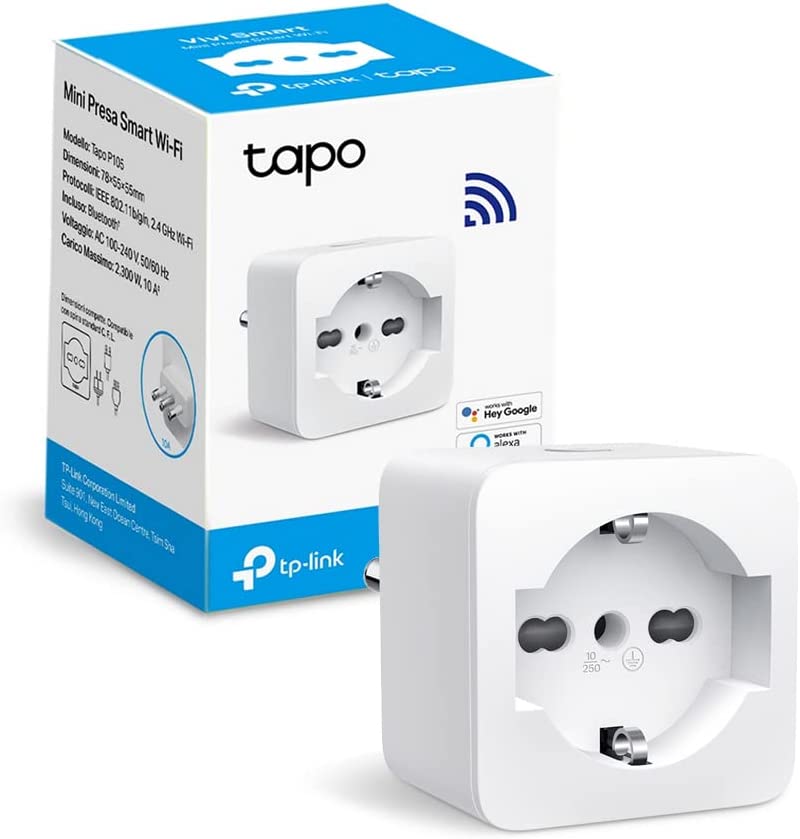 TP-Link Tapo P105 Italienische Smart Steckdose, WiFi Intelligenter Smart Plug, Sprachsteuerung, kompatibel mit Alexa und Google Home, Fernbedienung über APP Tapo