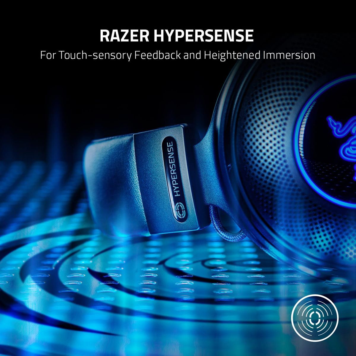 Razer Kraken V3 HyperSense Gaming Headset Virtual 7.1 Surround-Sound USB Chroma RGB for PC Mac PS Black