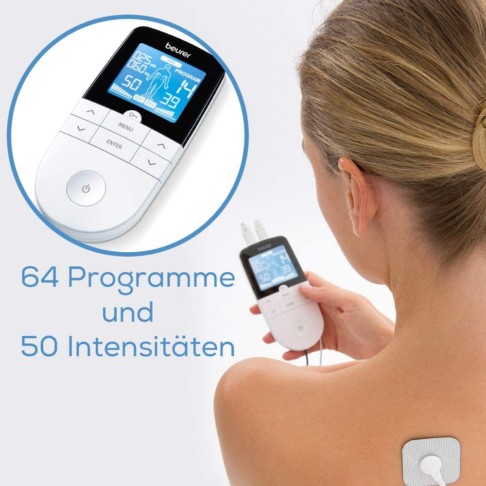 Beurer EM 49 Digital TENS/EMS stimulation current unit for electrical nerve and muscle stimulation, massage, pain relief