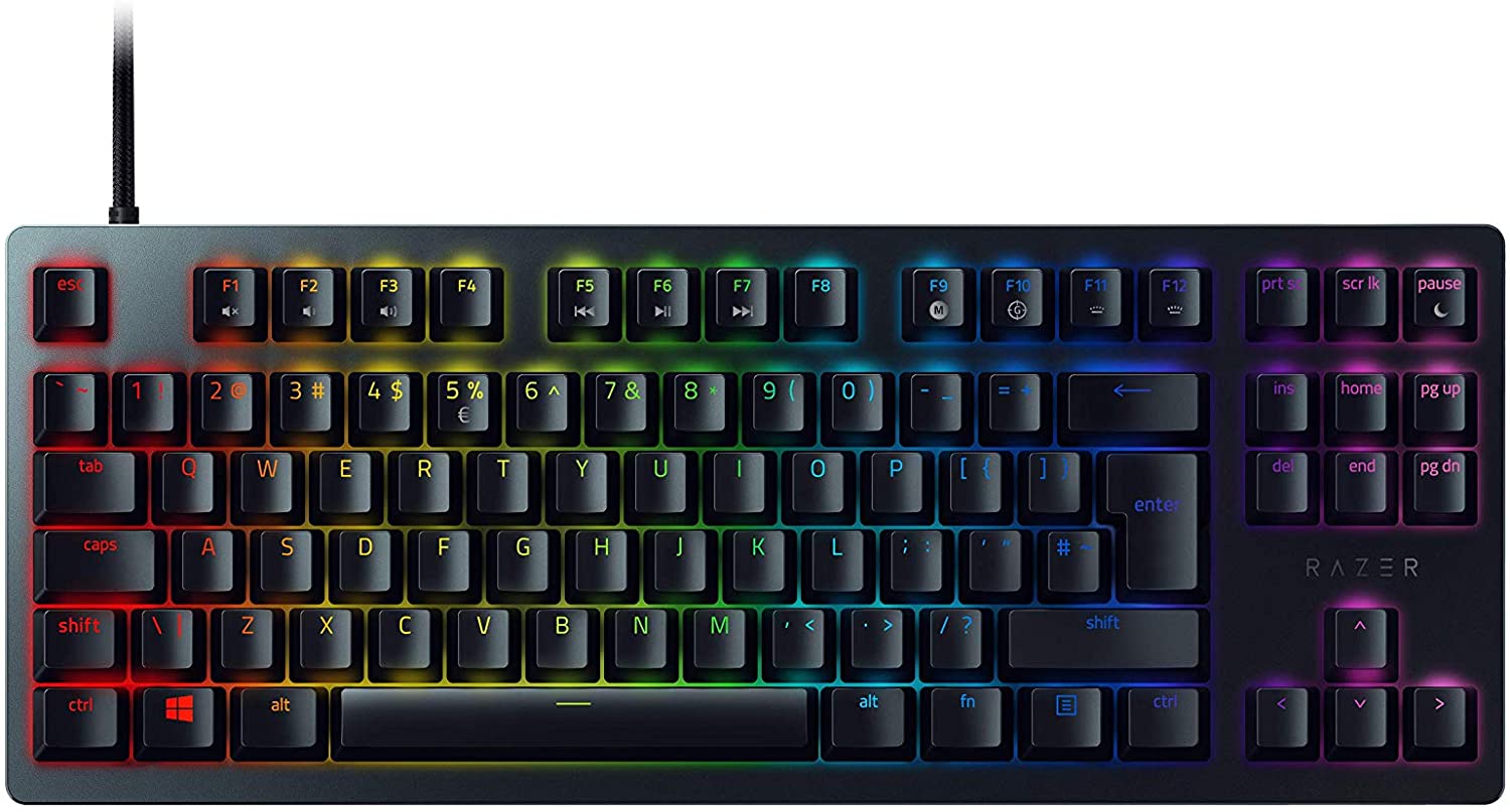 Razer Huntsman TE Gaming Keyboard Optical Red Switches TKL RGB UK Layout QWERTY