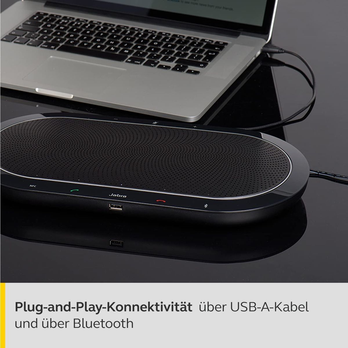 Jabra Speak 810 Konferenzlautsprecher – Microsoft-zertifizierter Lautsprecher für große Meetings mit Bluetooth-Adapter und integriertem USB-A-Kabel – Verbindung mit Laptops, Smartphones und Tablets 810 Microsoft Certified