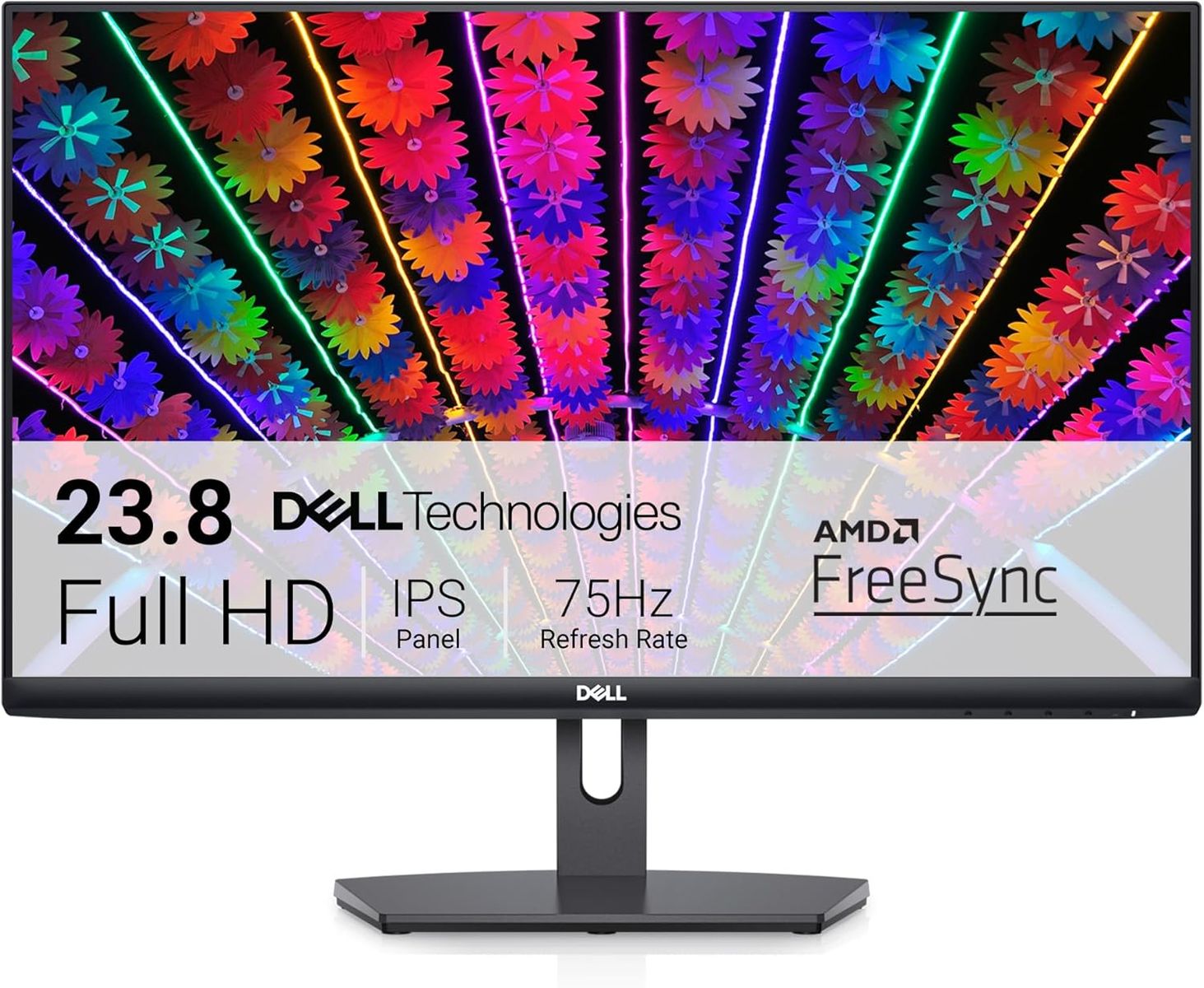 Dell S2421NX 24-Zoll-Monitor, Full HD 1920 x 1080, 75 Hz, IPS Anti-Glare, 16:9, AMD FreeSync, 4 ms (Extreme), Neigung, VESA, HDMI, Schwarz/Silber