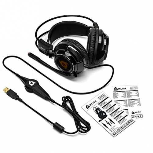 Klim Puma 7.1 Surround Sound USB Gaming Headset mit Vibration für PC PS4 PS5