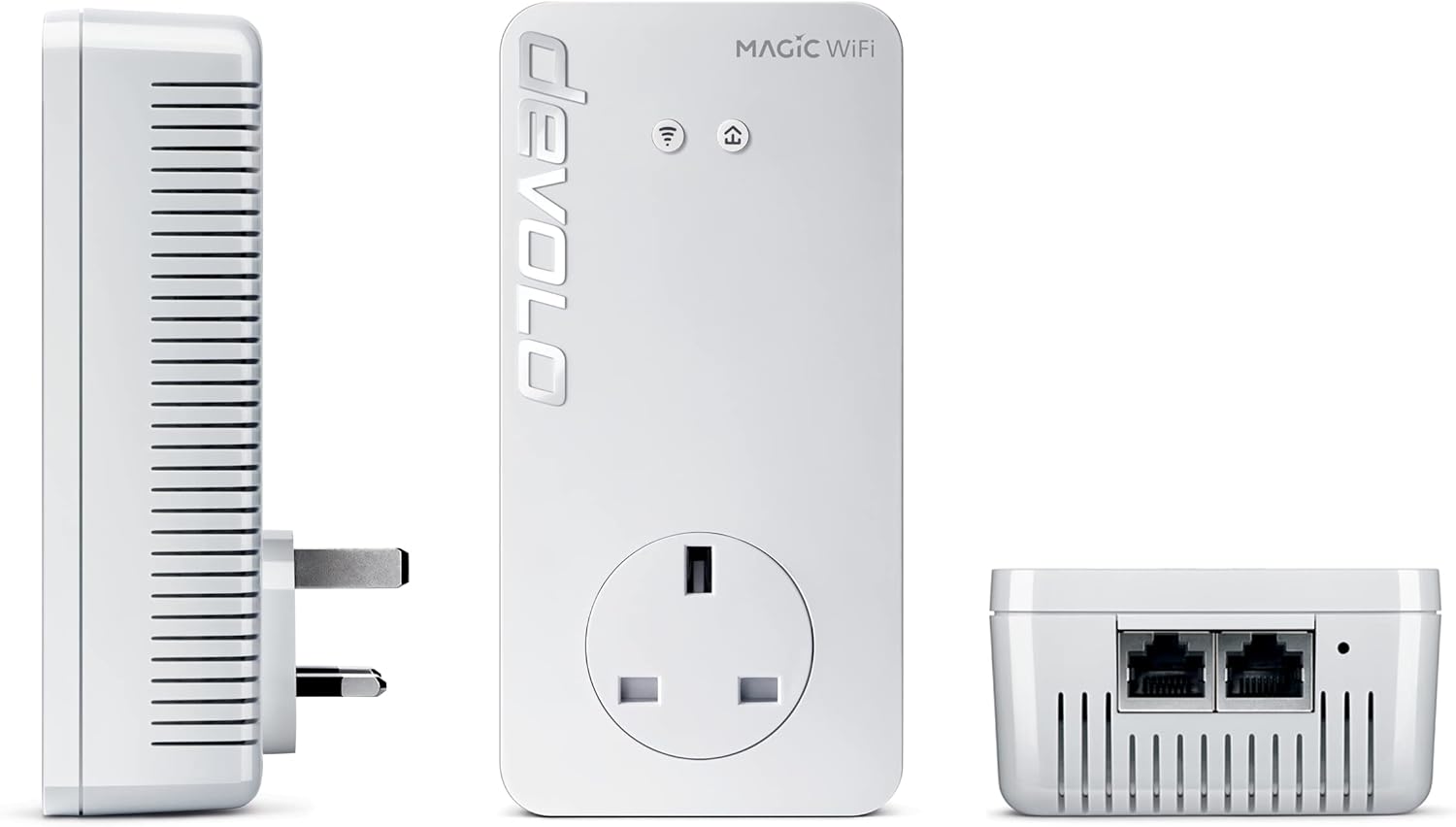 Devolo Magic 2-2400 WiFi 6 8951 Powerline Starter Kit, bis zu 2400 Mbps Powerline & 1800 Mbps Mesh WiFi 6, 3x Gigabit LAN, G.hn, Weiß