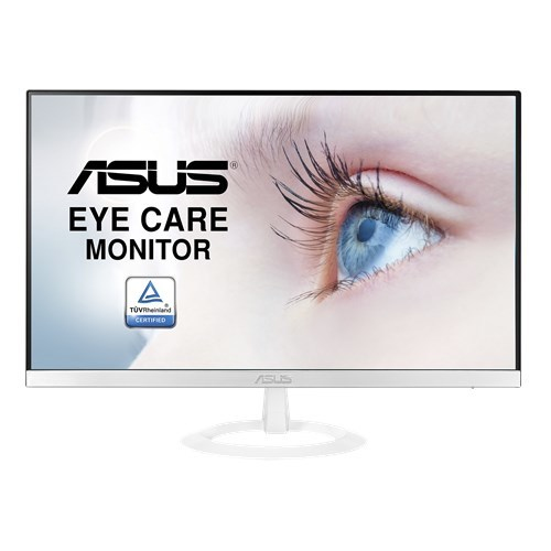 ASUS Eye Care VZ239HE-W | 23 Zoll Full HD Monitor | Schlankes Design, Rahmenlos, Flicker-Free, Blaulichtfilter | 75 Hz, 16:9 IPS Panel, 1920x1080 | HDMI, D-Sub, Weiß weiß 23 Zoll