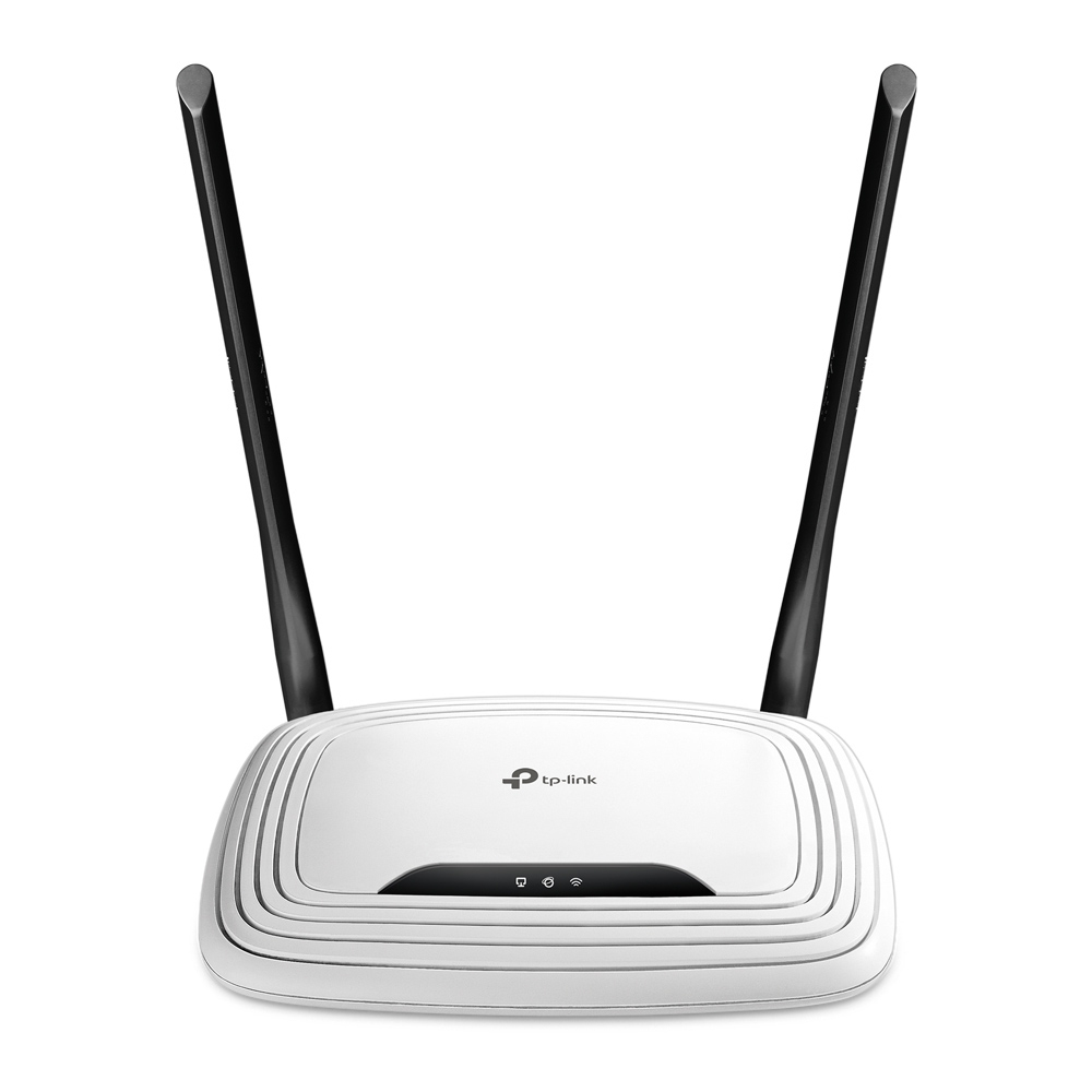 TP-Link TL-WR841N N300 WLAN Router (für Anschluss an Kabel-/ DSL-/ Glasfaser-Modem, 300 Mbit/s (2,4 GHz), WPS, Print/ Media/ FTP Server) Schwarz/Weiß