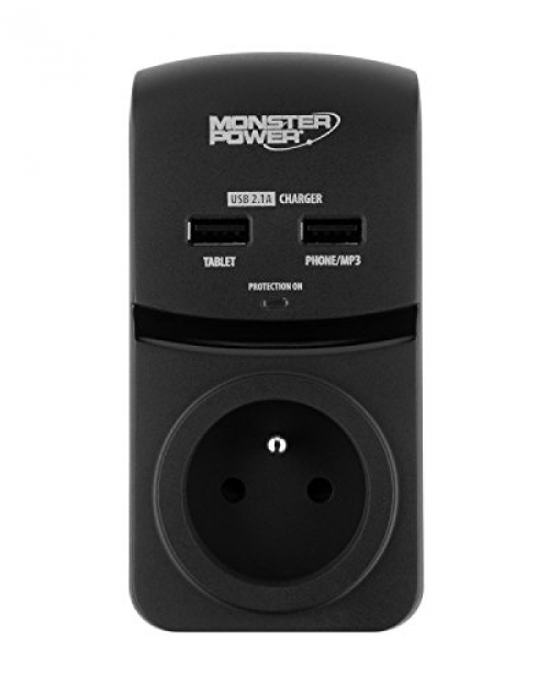 Monster Monster MP EXP 100U fr Überspannungsschutz/Blitzschutz für TV HD/Spielekonsole/DVD/Blu-Ray/PC/Laptop/Kabel TV/Sat/DVR weiß