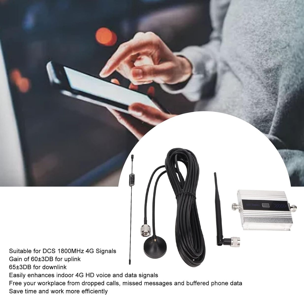 Tonysa Tonysaz6dhp1vekq-11 4G-Handyverstärker für Zuhause, Dual-Frequenz Handy-Repeater DCS 1800 MHz, Antenne, EU-Stecker Tonysa Tonysaz6dhp1vekq-11 4G-Handyverstärker für Zuhause, Dual-Frequenz Handy-Repeater DCS 1800 MHz, Antenne, EU-Stecker