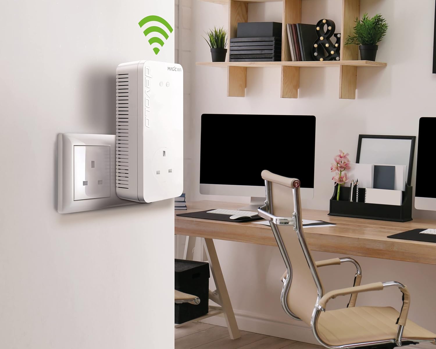 Devolo Magic 2-2400 WiFi 6 8951 Powerline Starter Kit, bis zu 2400 Mbps Powerline & 1800 Mbps Mesh WiFi 6, 3x Gigabit LAN, G.hn, Weiß