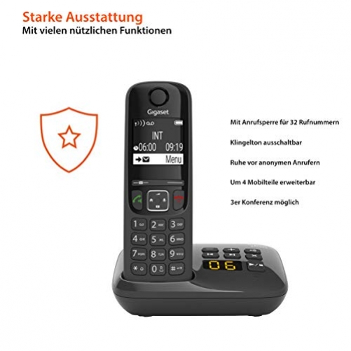 Gigaset AS690A Duo Festnetz-/Schnurlostelefon Anrufbeantworter DECT 2 Mobilteile