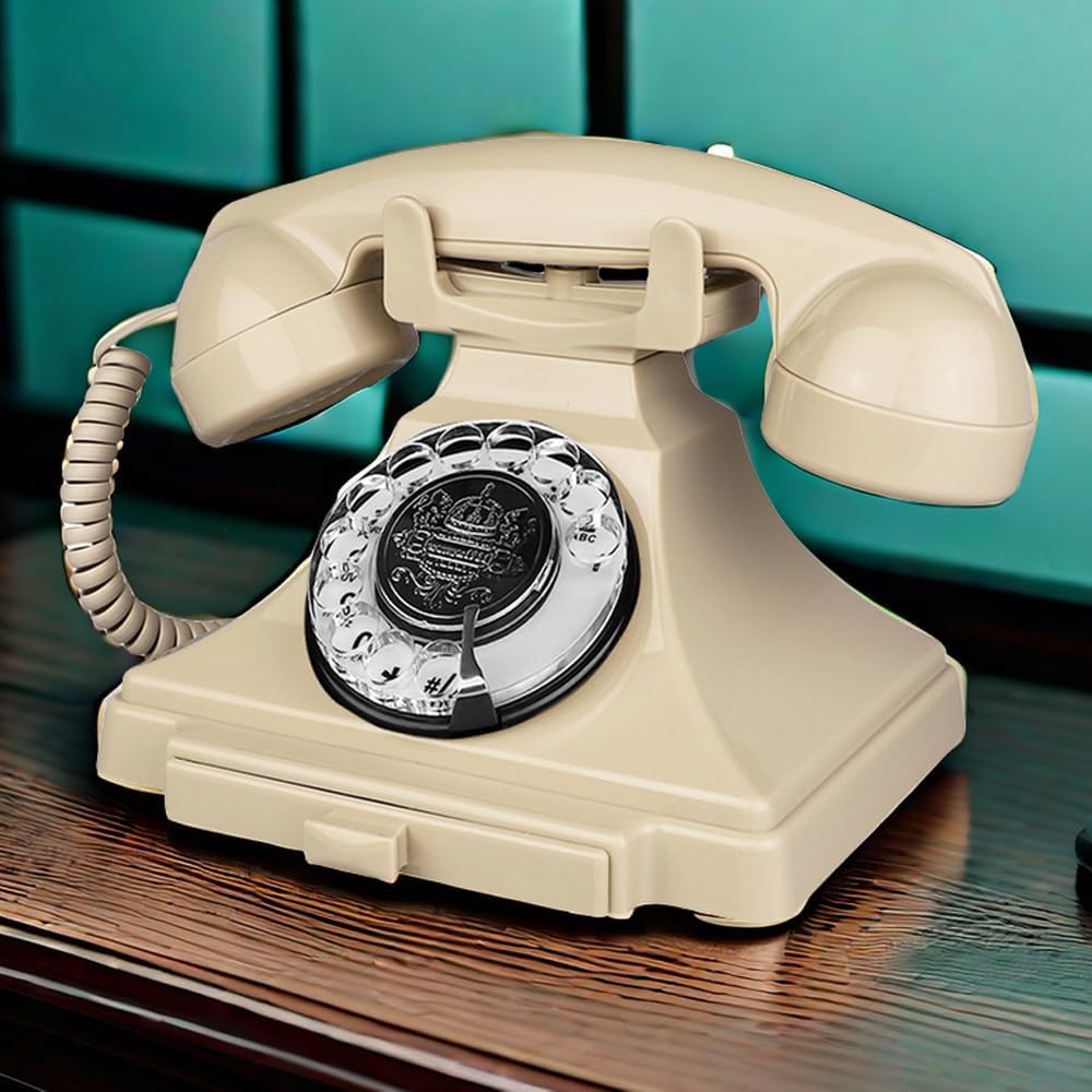 Artisam Retro Festnetztelefon, Schnurgebundenes antikes Telefon, Vintage, 1930er Jahre Drehzifferblatt, Heimdekor-Telefon, altmodische dekorative Haustelefone für Senioren