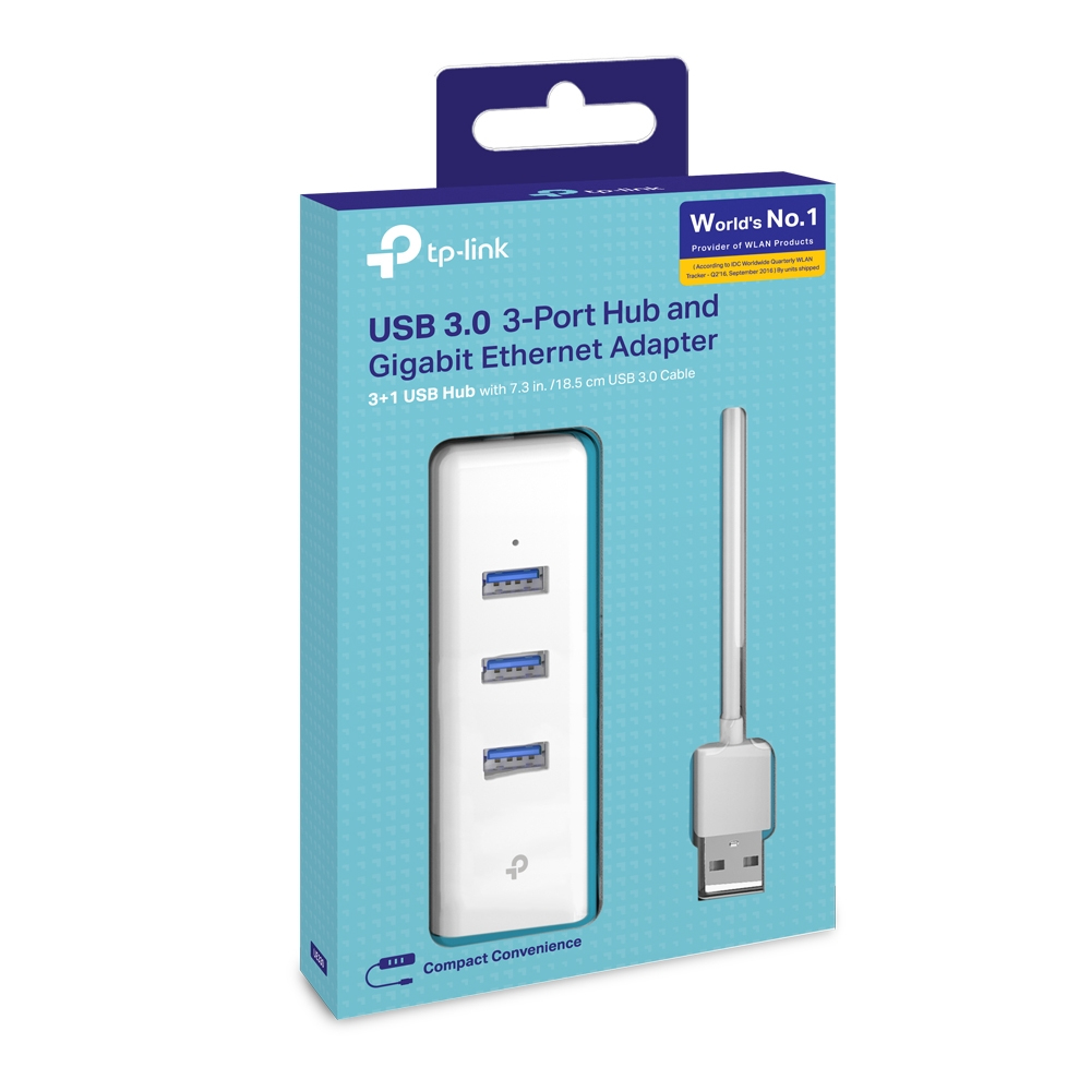 TP-Link 3-Port-USB 3.0-Hub & Gigabit-Ethernet-Adapter