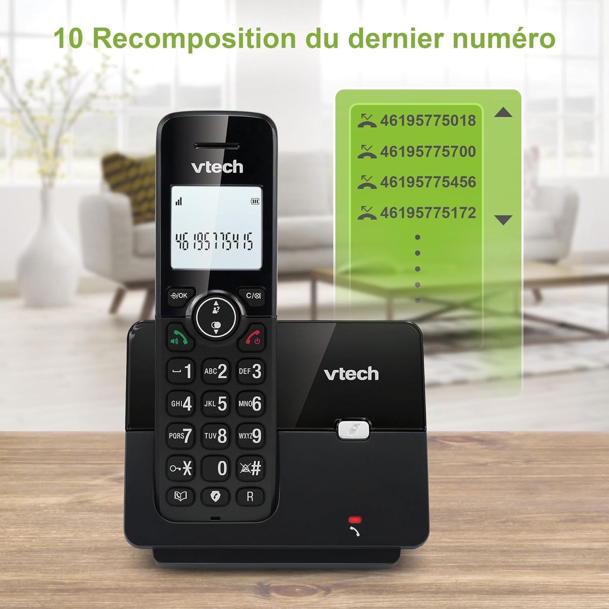 VTECH CS2001 Schnurloses DECT-Telefon mit 2 Mobilteilen für zu Hause, mit Blocker für unerwünschte Anrufe, Lange Reichweite zuverlässig bis zu 300 m, Anrufer-Identifikation