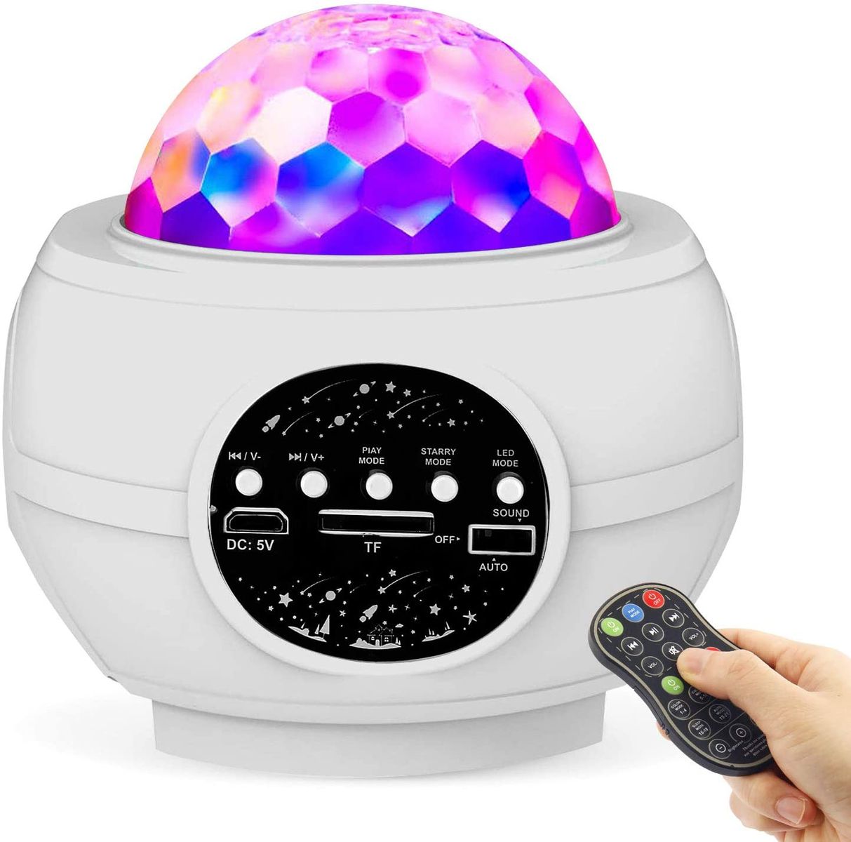 UBEGOOD Starry Sky Projector, Starlight Projector Lamp LED Water Waves Projector Light Bluetooth Music Projector Night Light with Remote Control and Timer, for Baby Bedroom, Party, Christmas