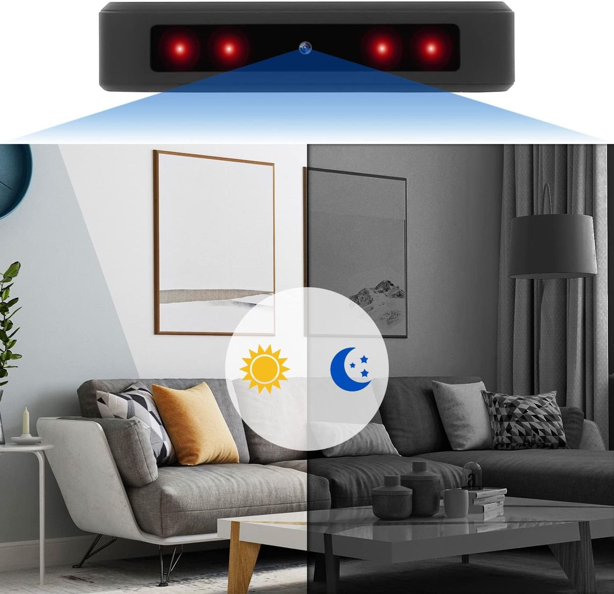 Biddsgg GB66040 Mini-Überwachungskamera 1080P WLAN Akku 10000 mAh Nachtsicht Bewegungserkennung Portable Innen P2P